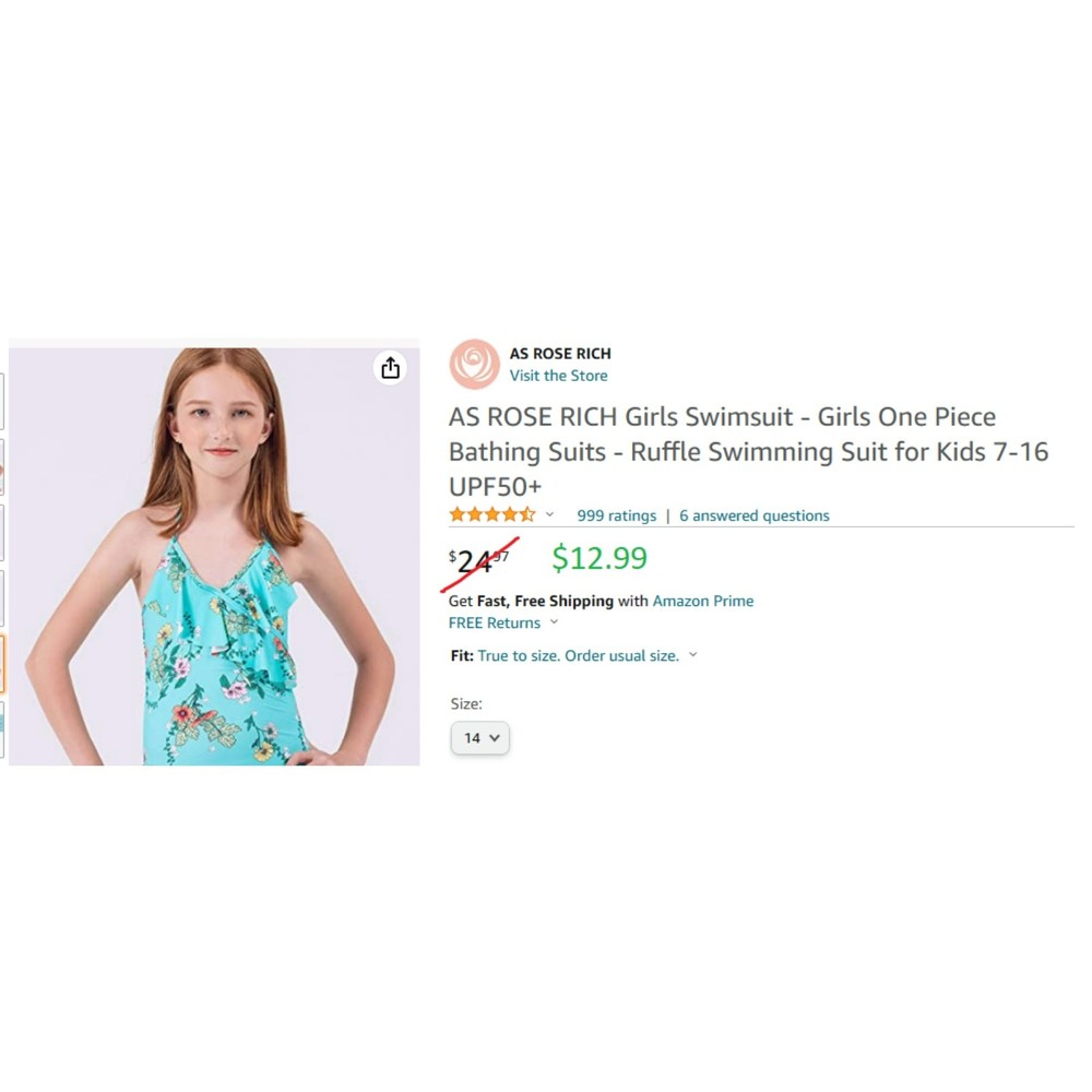 AS ROSE RICH Girls Swimsuit - Picture 8 of 8